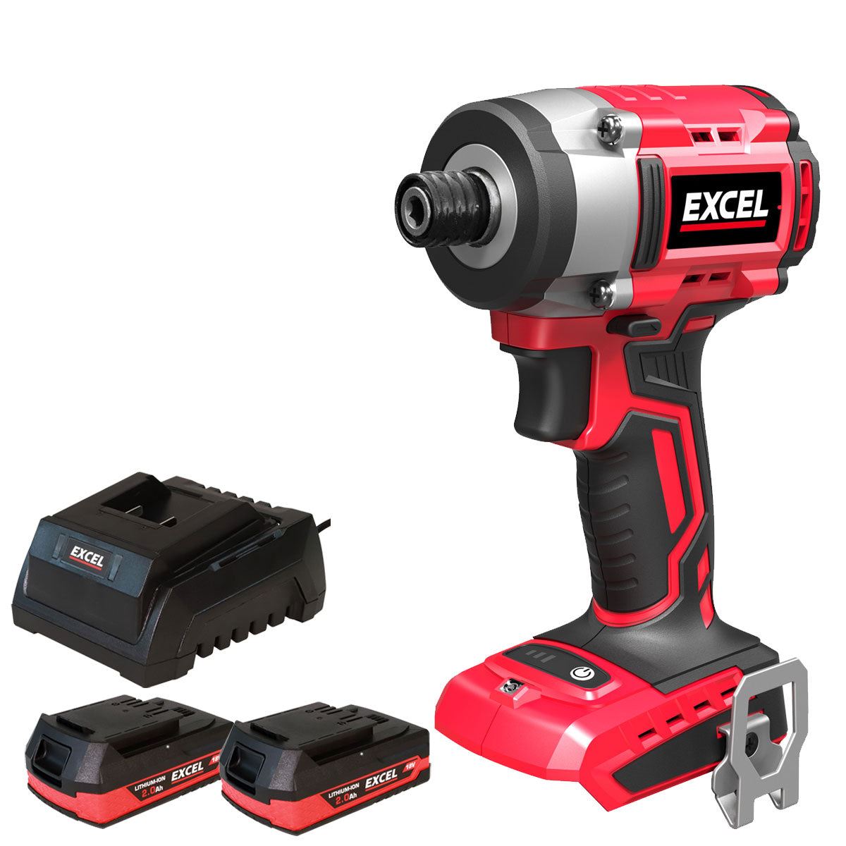 5ea38c2e-77bf-449b-964c-eabe88df2046 Excel 18V Cordless Brushless Impact Driver with 2 x 2.0Ah Battery & Charger - Image 1