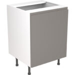 Kitchen Kit Flatpack J-Pull Kitchen Cabinet Base Sink Unit Ultra Matt Dust Grey 600mm