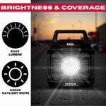 Excel 18V/240V LED Work Light 6500 Lumens with Dewalt 1 x 4.0Ah Battery & Charger - Image 3