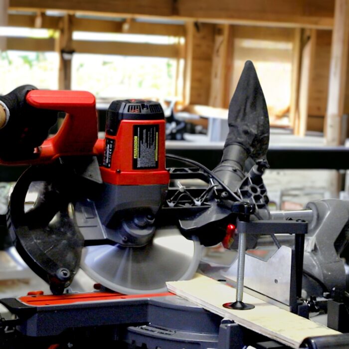 Excel Sliding Mitre Saw Double Bevel 255mm 240V/2000W & Laser with Universal Stand - Image 8