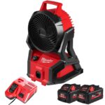 Milwaukee M18AFG2-0 18V 2nd Generation Air Fan with 2 x 5.5Ah Battery & Charger