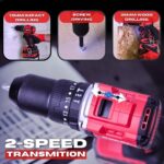 Excel 18V Brushless Twin Pack Impact Driver & Combi Drill with 2 x 4.0Ah Battery & Charger - Image 5