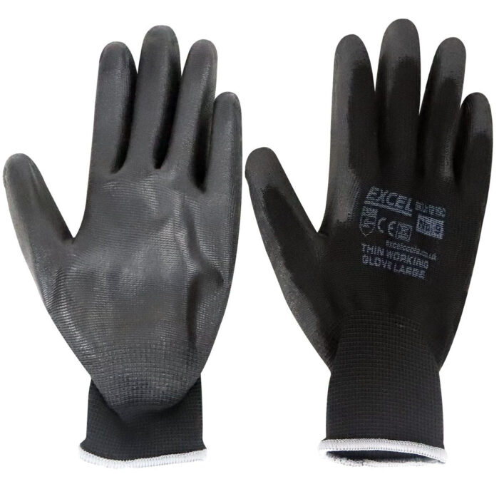 Excel Durable Grip Working Gloves Black Size L Pack of 48 - Image 3