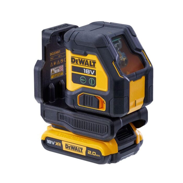Dewalt DCLE34021D1-GB 18V XR Green Cross Line Laser 1 x 2.0Ah Battery Charger & Case - Image 2