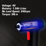 Excel Cordless Electric Screwdriver with 24 Piece 25mm Bits In Plastic Box - Image 8