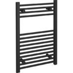 Flume Flat Black Towel Radiator 750mm x 500mm Black 1176Btu