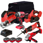 Excel 18V Cordless 5 Piece Tool Kit with 3 x 4.0Ah Battery & Charger EXL5169