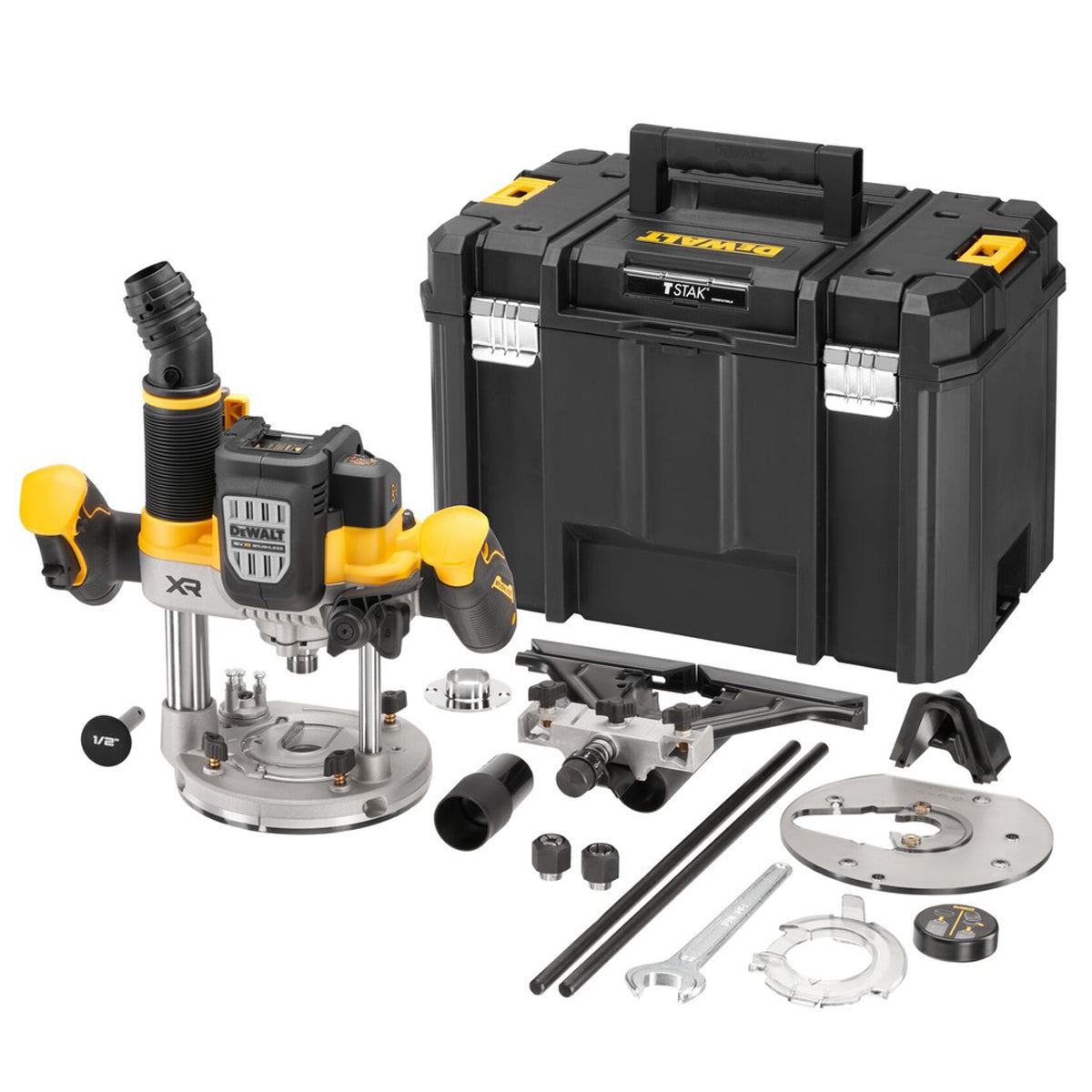 830d6767-418f-426b-864a-2f69d3c028bf Dewalt DCW620NT 18V XR Brushless 1/2" Plunge Router Body Only with TSTAK Case - Image 1