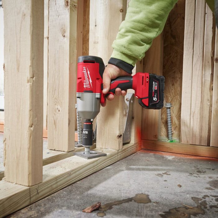 Milwaukee M18BLHIWF12-0X 18V Brushless 1/2" Impact Wrench with 1 x 5.0Ah Battery Charger & Case - Image 7