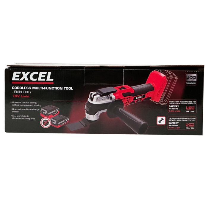Excel 18V Oscillating Multi Tool with 1 x 2.0Ah Battery Charger & 39 Piece Accessories Set - Image 12