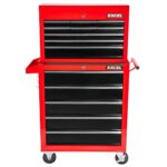 Excel 14 Drawers Tool Chest Storage Roller Cabinet Black and Red - Image 2