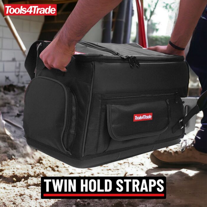 Tools4Trade 20" (50cm) Heavy-Duty Tool Bag with Multi-Pockets & Hard Base - Black - Image 10