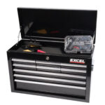 Excel 14 Drawers Tool Chest Storage Roller Cabinet Black - Image 6