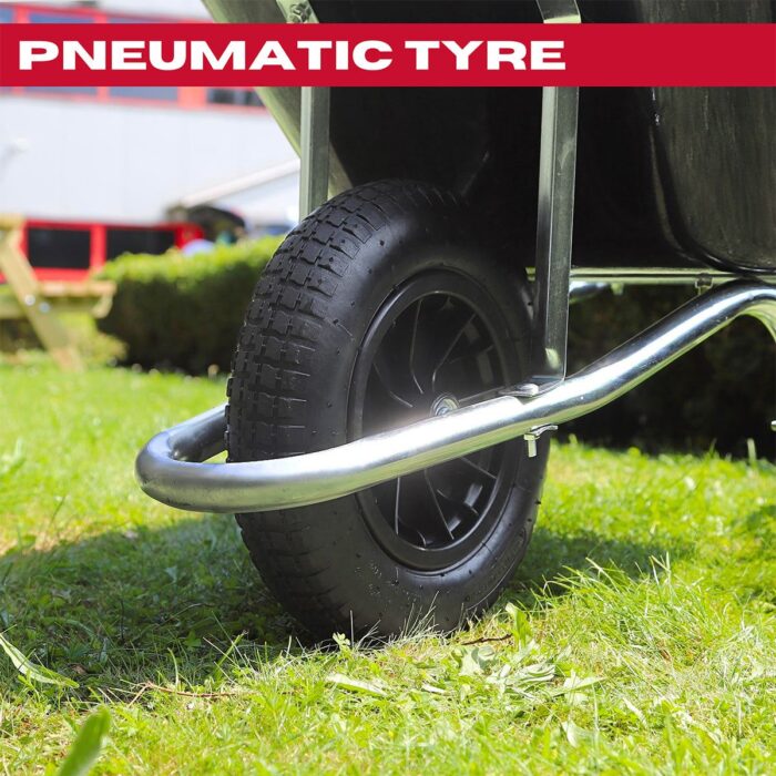 Excel 100L Wheelbarrow with Steel Tray - Image 5