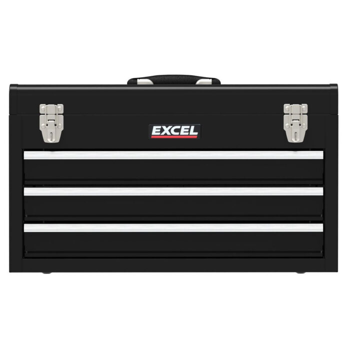 Excel 3 Drawers Portable Tool Chest Cabinet with Ball Bearing Slides Black - Image 7