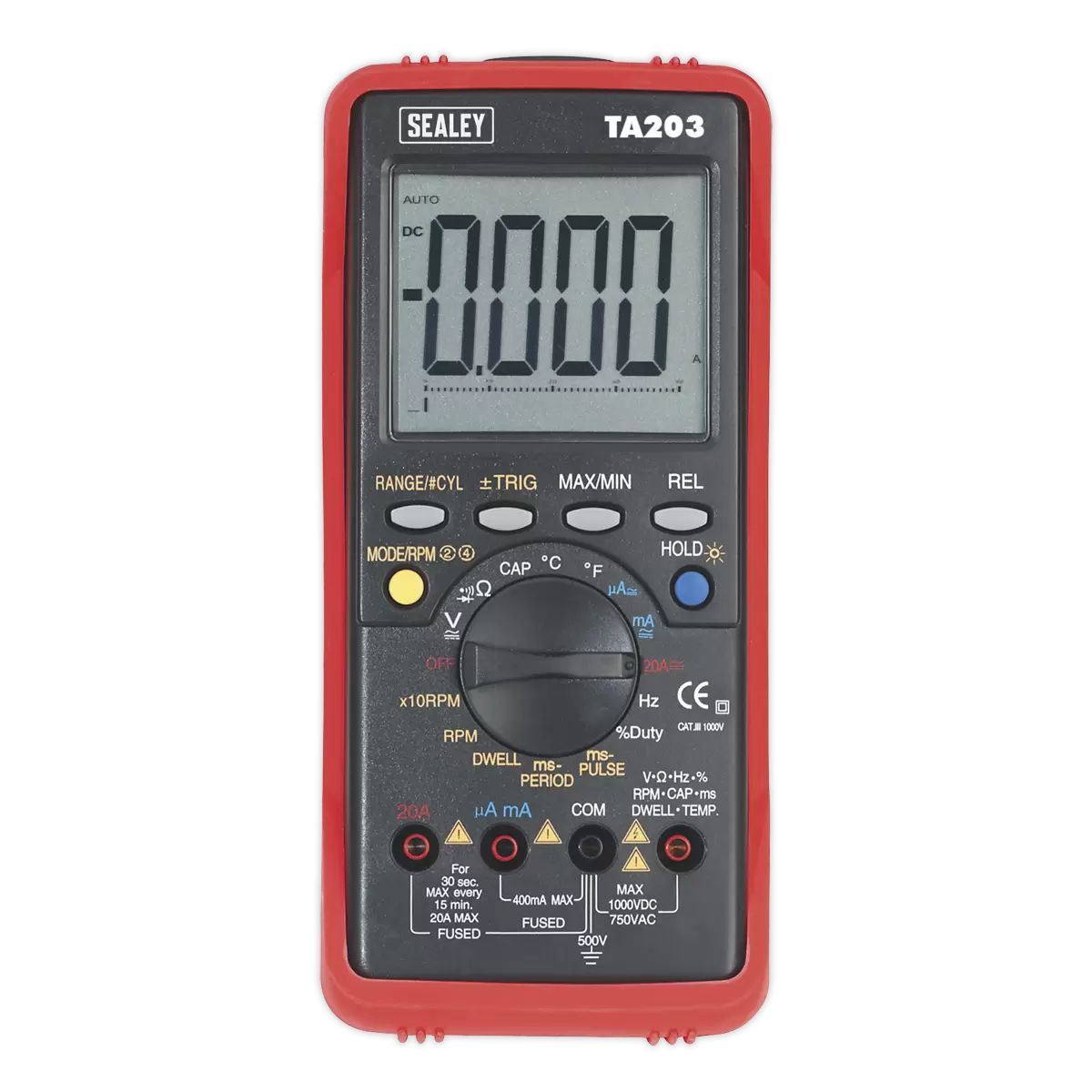98e68ba9-1811-4a75-868e-8e263ea7a6a6 Sealey TA203 Automotive Digital Multimeter 15 Function Bar Graph/PC Link - Image 1