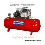 Sealey SAC55075B 500L Belt Drive Air Compressor with Cast Cylinders 415V/32A - Image 2