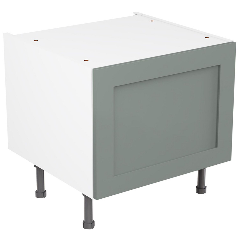 AE001.jpg Kitchen Kit Flatpack Shaker Kitchen Cabinet Belfast Sink Base Unit Matt Sage Green 600mm - Image 1