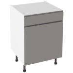 Kitchen Kit J-Pull Drawerline Base Cabinet Flatpack Gloss Dust Grey 600mm