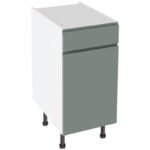 Kitchen Kit J-Pull Drawerline Base Cabinet Flatpack Matt Sage Green 400mm