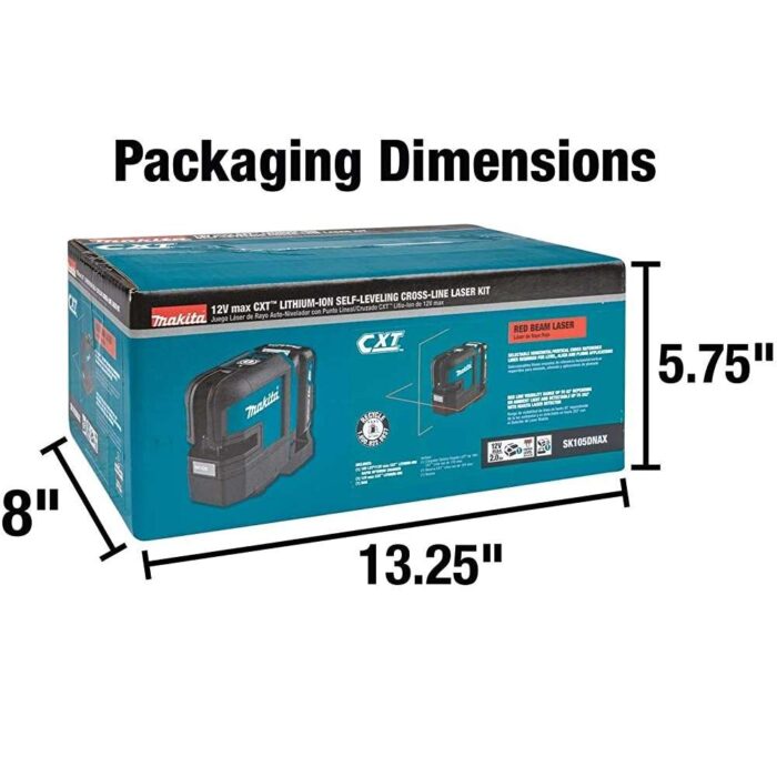 Makita SK105DNAX 12V max CXT Lithium-Ion Cordless Self-Leveling Cross-Line Red Beam Laser Kit (2.0Ah) - Image 7