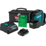 Makita SK105GDNAX 12V max CXT Lithium-Ion Cordless Self-Leveling Cross-Line Green Beam Laser Kit (2.0Ah)