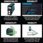 Makita SK105GDNAX 12V max CXT Lithium-Ion Cordless Self-Leveling Cross-Line Green Beam Laser Kit (2.0Ah) - Image 7