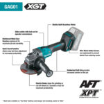Makita GAG01M1 40V max XGT® Brushless Cordless 4‑1/2” / 5" Angle Grinder Kit, with Electric Brake (4.0Ah) - Image 2