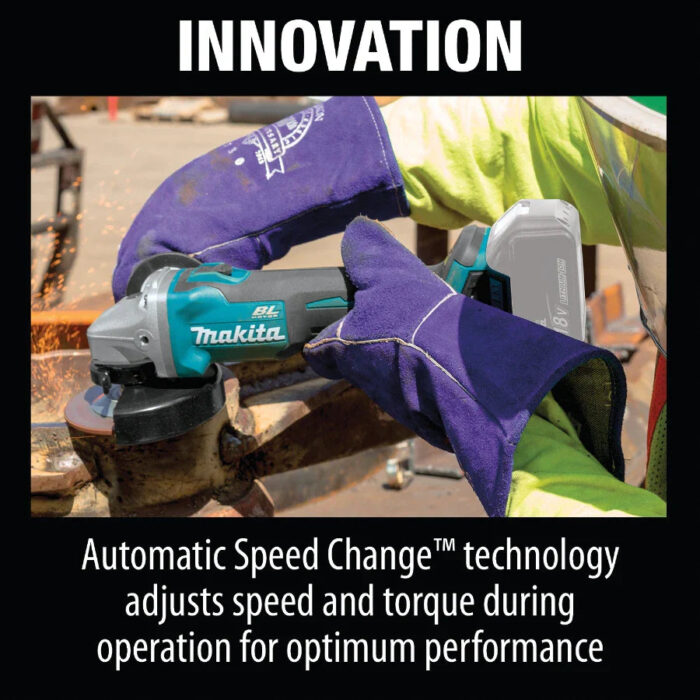 Makita XAG04Z 18V LXT® Lithium‑Ion Brushless Cordless 4‑1/2” / 5" Cut‑Off/Angle Grinder (Tool Only) - Image 2