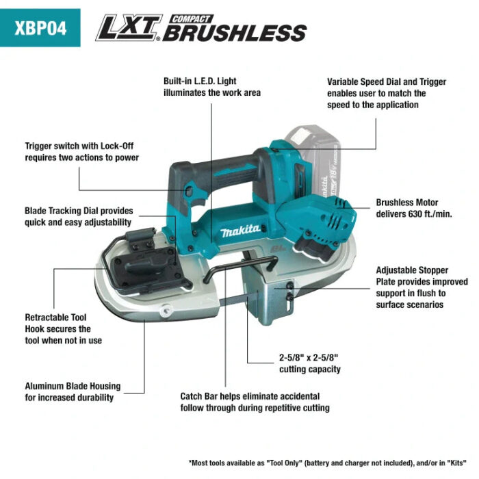 Makita XBP04Z 18V LXT® Compact Brushless Band Saw (Tool Only) - Image 2
