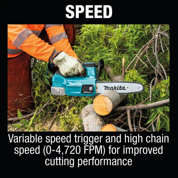 Makita XCU10Z 18V LXT® Lithium-Ion Brushless Cordless 12" Top Handle Chain Saw + Free Item - Image 6