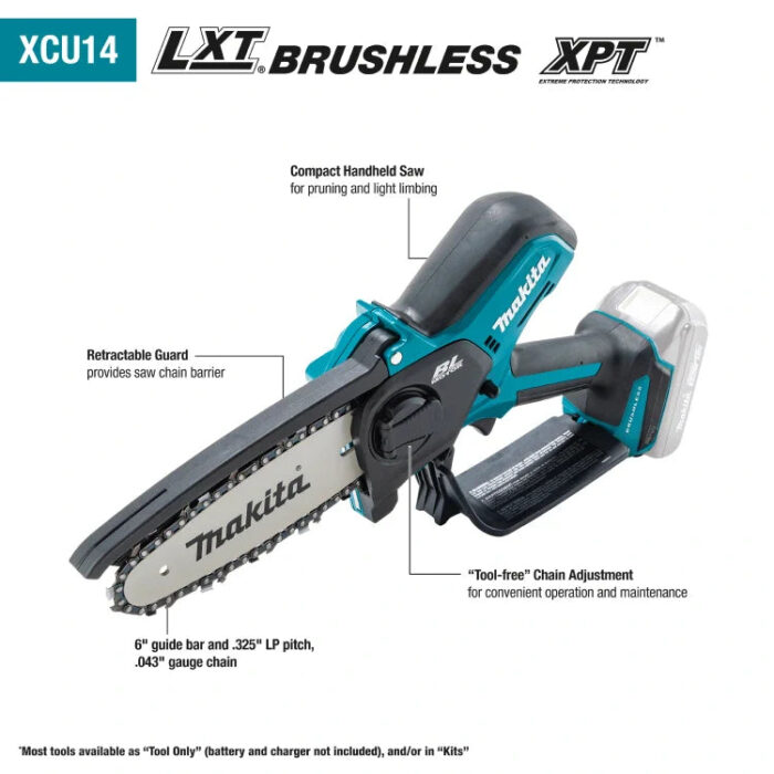 Makita XCU14Z 18V LXT® Lithium-Ion Brushless Cordless 6" Pruning Saw + Free Item - Image 2