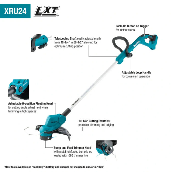 Makita XRU24Z 18V LXT® Lithium‑Ion Cordless String Trimmer, Tool Only - Image 2