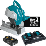 Makita XWL01PT 36V (18V X2) LXT® Brushless 14" Cut-Off Saw Kit, dual port rapid charger, electric brake (5.0Ah)