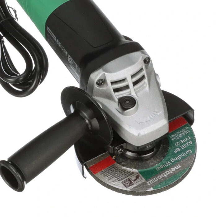 Metabo HPT G12SR4M 4-1/2 Inch 6.2 Amp Slide Switch Angle Grinder Kit w/ 5 Abrasive Wheels - Image 2