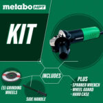 Metabo HPT G12SR4M 4-1/2 Inch 6.2 Amp Slide Switch Angle Grinder Kit w/ 5 Abrasive Wheels - Image 5