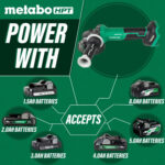 Metabo HPT G1812DFQ4M 18V MultiVolt™ 4-1/2" Paddle Switch Angle Grinder (Tool Body Only) - Image 3