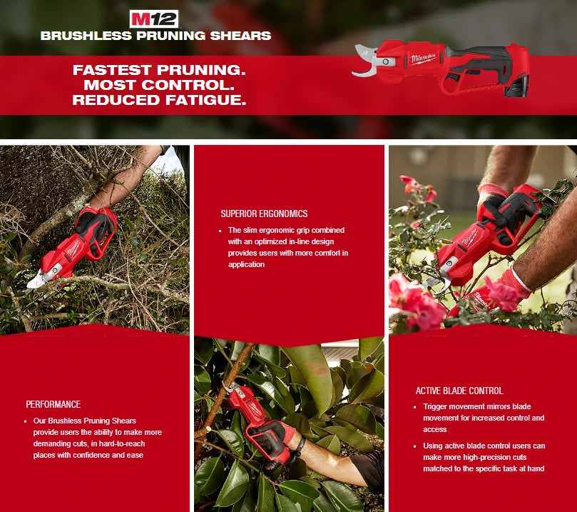Milwaukee 2534-20 M12 Brushless Pruning Shears