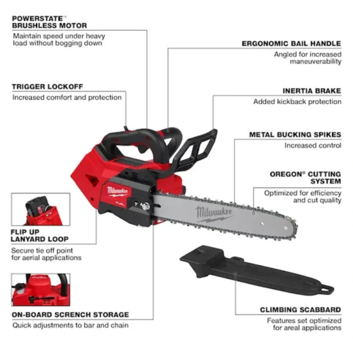 Milwaukee 2826-21T M18 FUEL 14" Top Handle Chainsaw Kit - Image 4