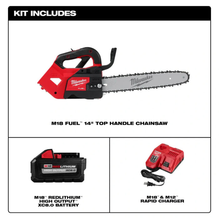 Milwaukee 2826-21T M18 FUEL 14" Top Handle Chainsaw Kit - Image 2