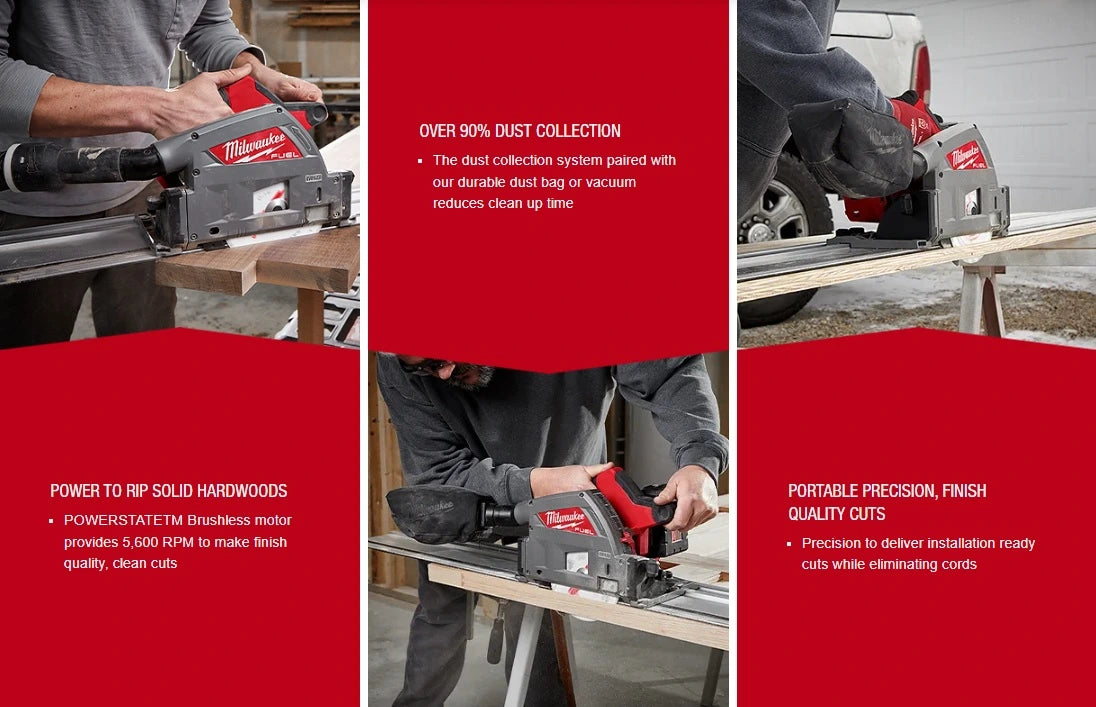 Milwaukee 2831-20 M18 FUEL™ 6-1/2” Plunge Track Saw - Tool Only