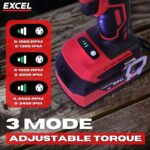 Excel 18V Cordless Brushless 1/2'' Impact Wrench with 1 x 2.0Ah Battery & Charger - Image 5