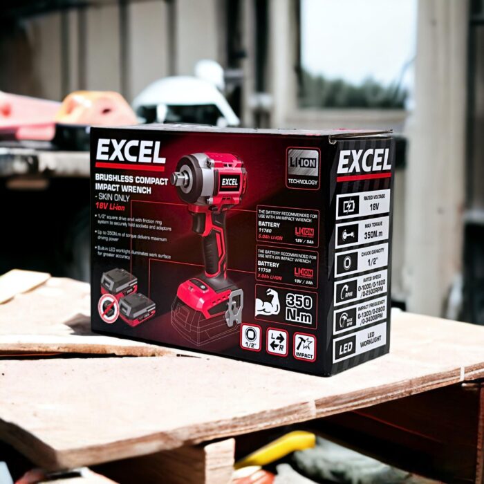 Excel 18V Cordless Brushless Impact Driver with 2 x 5.0Ah Battery & Charger - Image 10