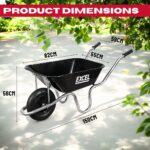 Excel 100L Wheelbarrow with Steel Tray - Image 3