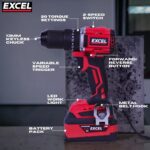 Excel 18V Twin Pack Combi Drill & Angle Grinder with 2 x 5.0Ah Battery & Charger - Image 3
