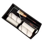 Kendo 7 Piece Painting Kit with 4" Mini Rollers, Tray, Sleeves & Brush