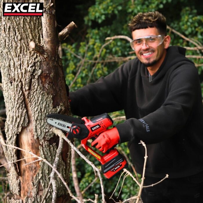 Excel 18V Cordless Mini Chain Saw with 1 x 2.0Ah Battery & Charger - Image 7