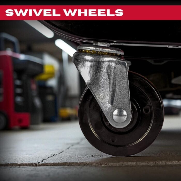 Excel Utility Seat with Toolbox – Padded Rolling Work Stool with 3 Drawers, Can Holders & 150kg Load Capacity - Image 6