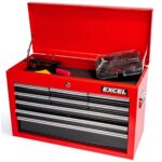 Excel 14 Drawers Tool Chest Storage Roller Cabinet Black and Red - Image 8