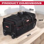 Tools4Trade 26" Heavy Duty Tool Bag with Wheels Black - Image 3